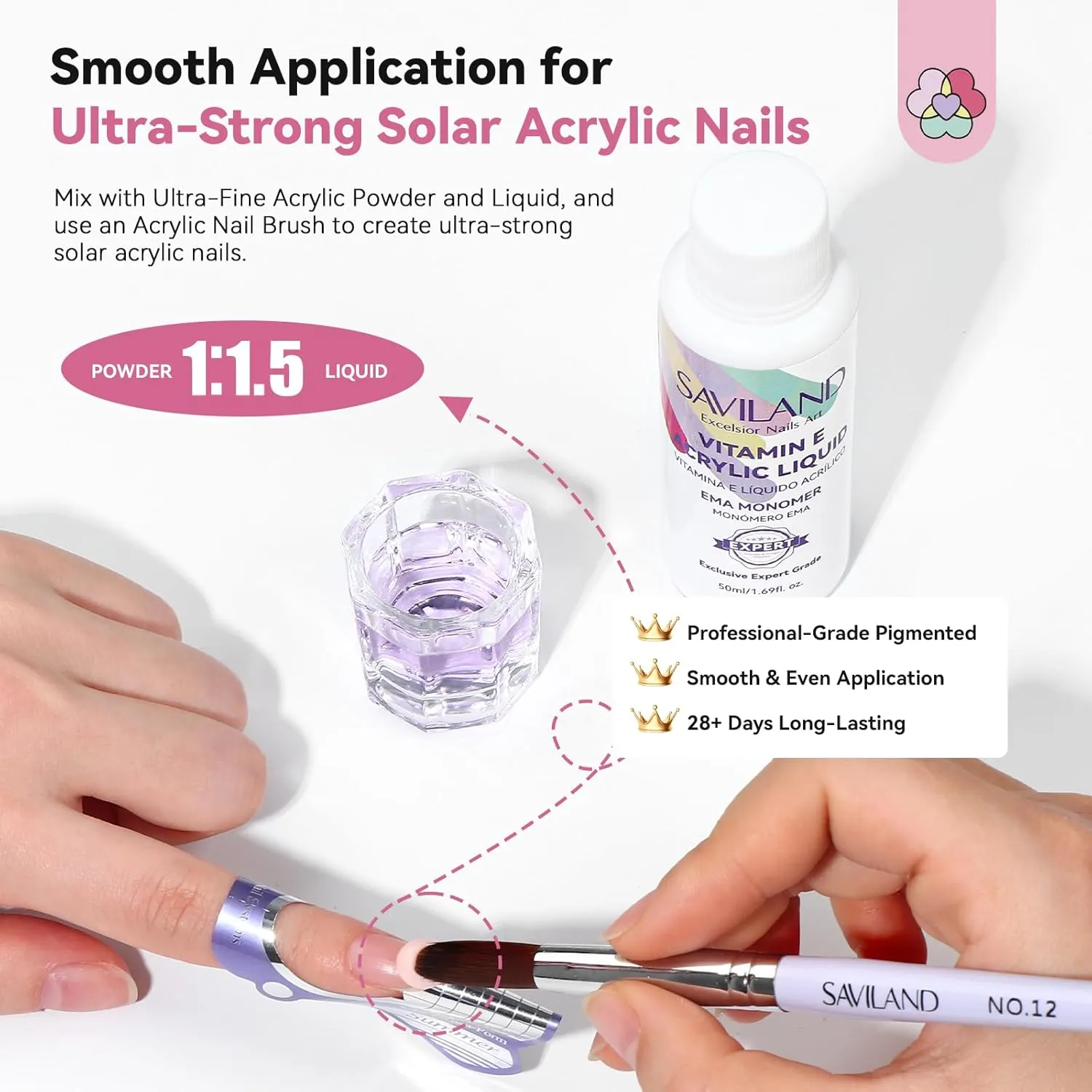 SAVILAND French Acrylic Nail Kit: Clear Pink Nudes Acrylic Powder and Liquid Set with French Gel Polish Top Gel 100PCS Nail Forms Brush Primer Tools for DIY French Manicure Extension Carving Home Use
