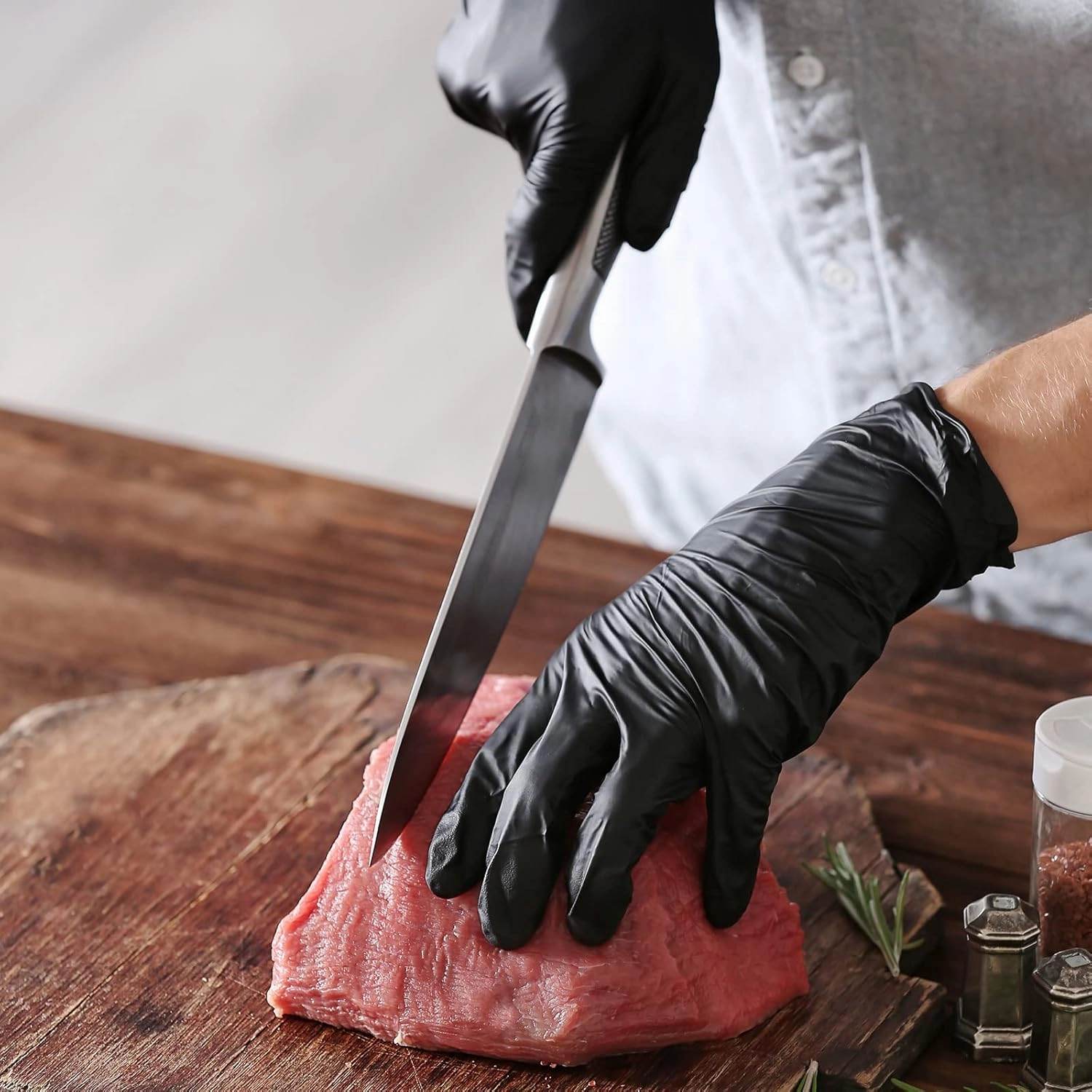 Schneider Black Vinyl Exam Gloves, 4mil, Disposable Gloves Latex-Free, for Medical, Cooking, Cleaning, Food Prep