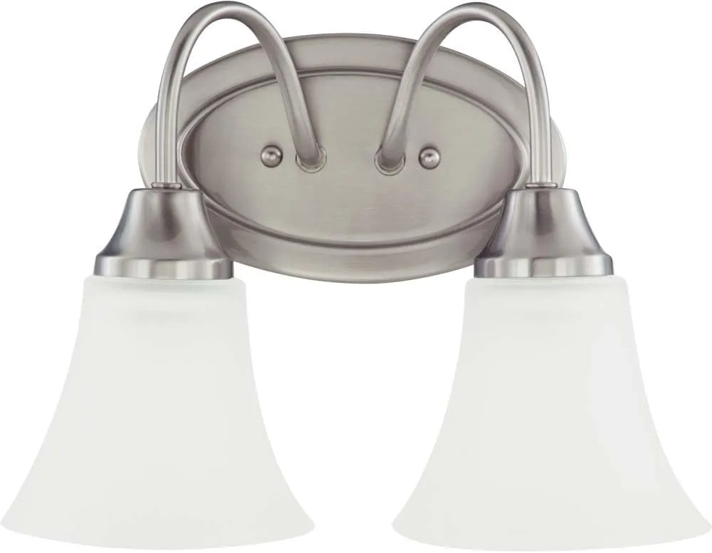 Sea Gull Lighting 44806-962 Holman Two-Light Wall / Bath Vanity Style Lights, Brushed Nickel