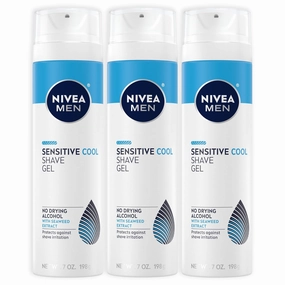Sensitive Cooling Shave Gel with Chamomile and Seaweed Extracts, 3 Pack of 7 Oz Cans