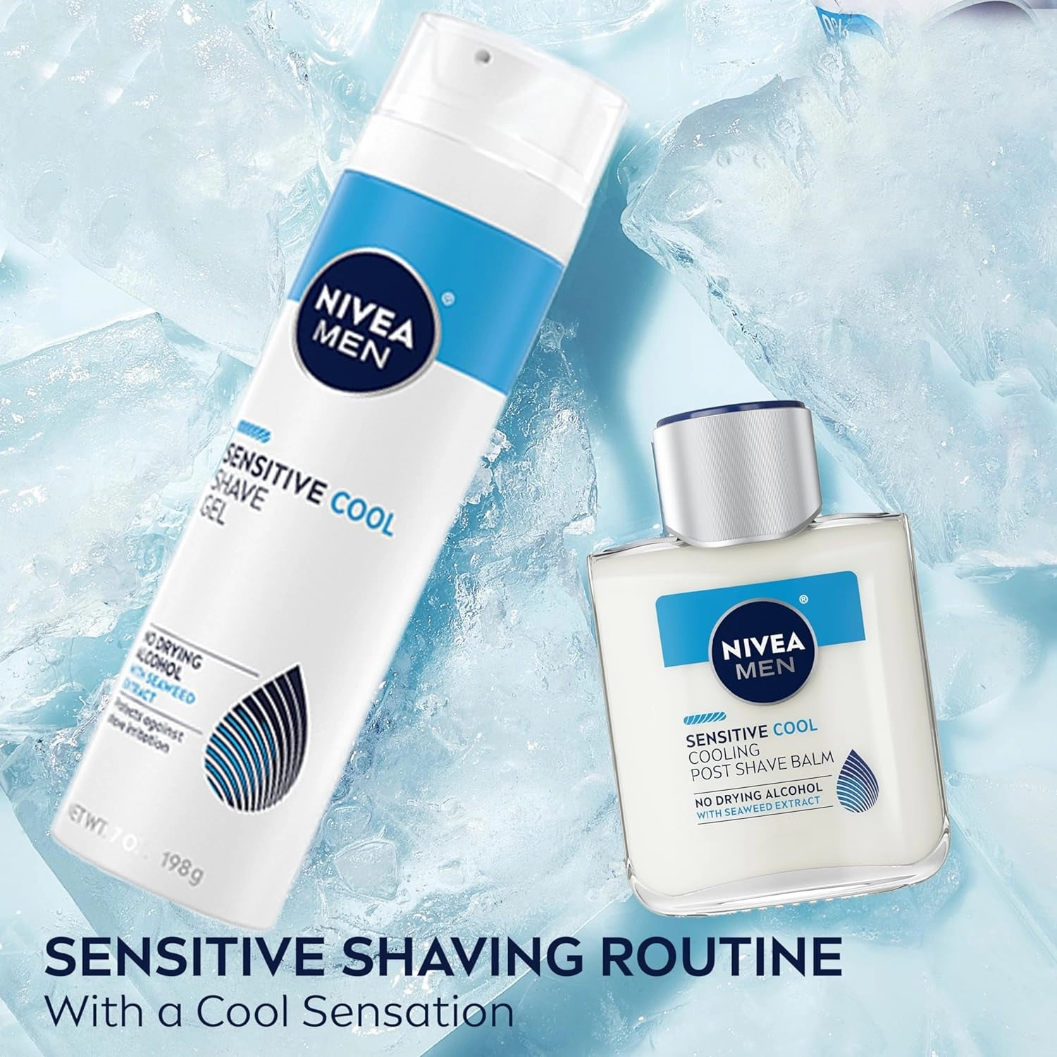 Sensitive Cooling Shave Gel with Chamomile and Seaweed Extracts, 3 Pack of 7 Oz Cans