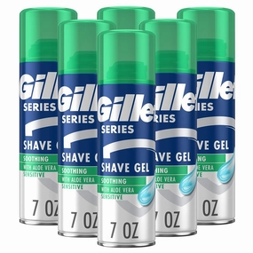 Series 3X Sensitive Shave Gel, Hydrates, Protects and Soothes Sensitive Skin, 7 Ounce (Pack of 6)