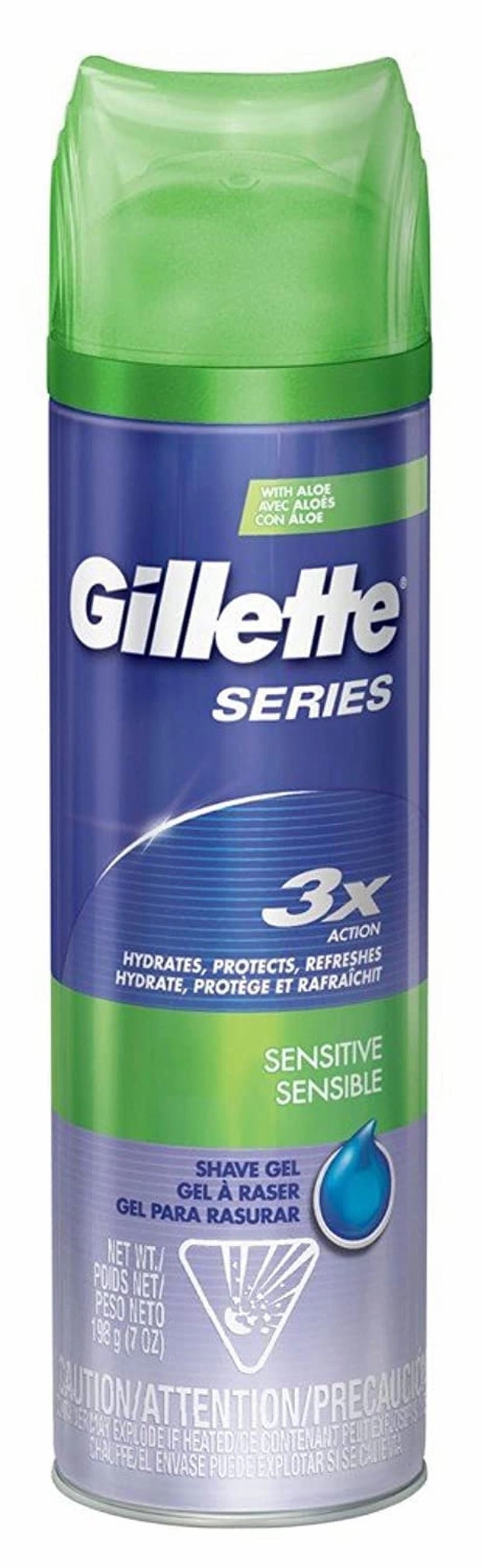 Series 3X Sensitive Shave Gel, Hydrates, Protects and Soothes Sensitive Skin, 7 Ounce (Pack of 6)