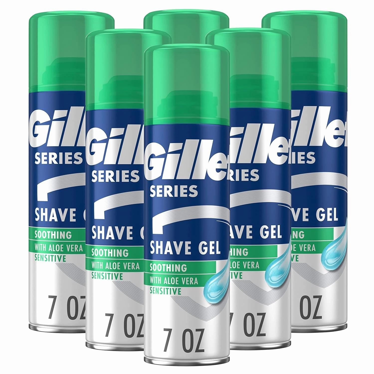 Series 3X Sensitive Shave Gel, Hydrates, Protects and Soothes Sensitive Skin, 7 Ounce (Pack of 6)