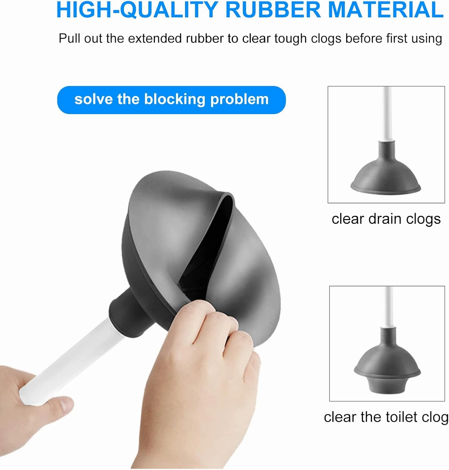 SetSail Toilet Brush and Plunger Set, 2 Packs Toilet Plungers for Bathroom Heavy Duty Toilet Bowl Brush and Holder Hidden Toilet Plunger and Brush Set for Deeply Cleaning - White