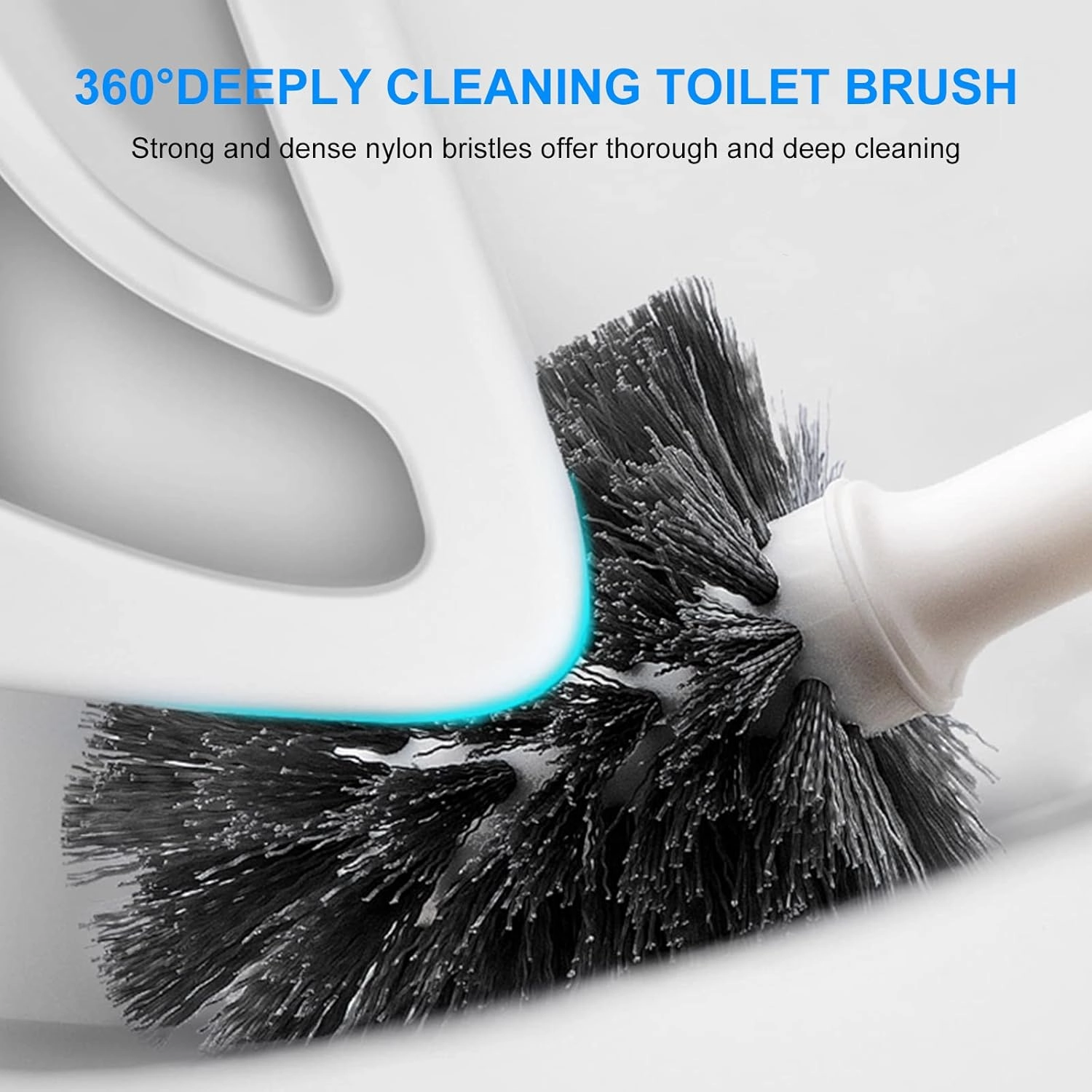 SetSail Toilet Brush and Plunger Set, 2 Packs Toilet Plungers for Bathroom Heavy Duty Toilet Bowl Brush and Holder Hidden Toilet Plunger and Brush Set for Deeply Cleaning - White
