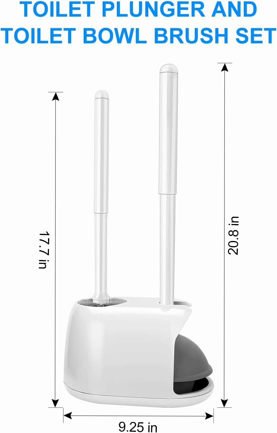 SetSail Toilet Brush and Plunger Set, 2 Packs Toilet Plungers for Bathroom Heavy Duty Toilet Bowl Brush and Holder Hidden Toilet Plunger and Brush Set for Deeply Cleaning - White