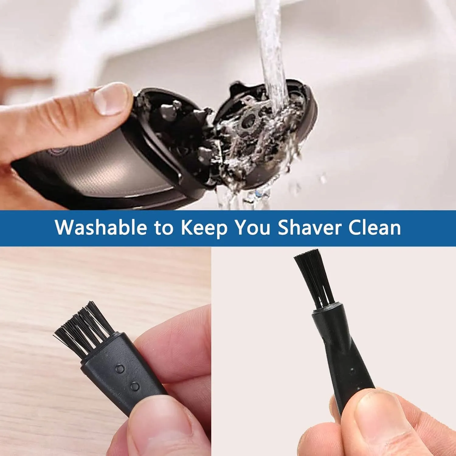 SH60 Replacement Heads Blades Compatible with Philips Shaver S6000 Series, SH60 Shaving Replacement Heads for Electric Razors Series 6000 S6810, S6820, S6850, S6880/81 S6810 W/Cleaning Brush