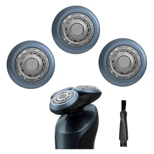 SH60 Replacement Heads Blades Compatible with Philips Shaver S6000 Series, SH60 Shaving Replacement Heads for Electric Razors Series 6000 S6810, S6820, S6850, S6880/81 S6810 W/Cleaning Brush