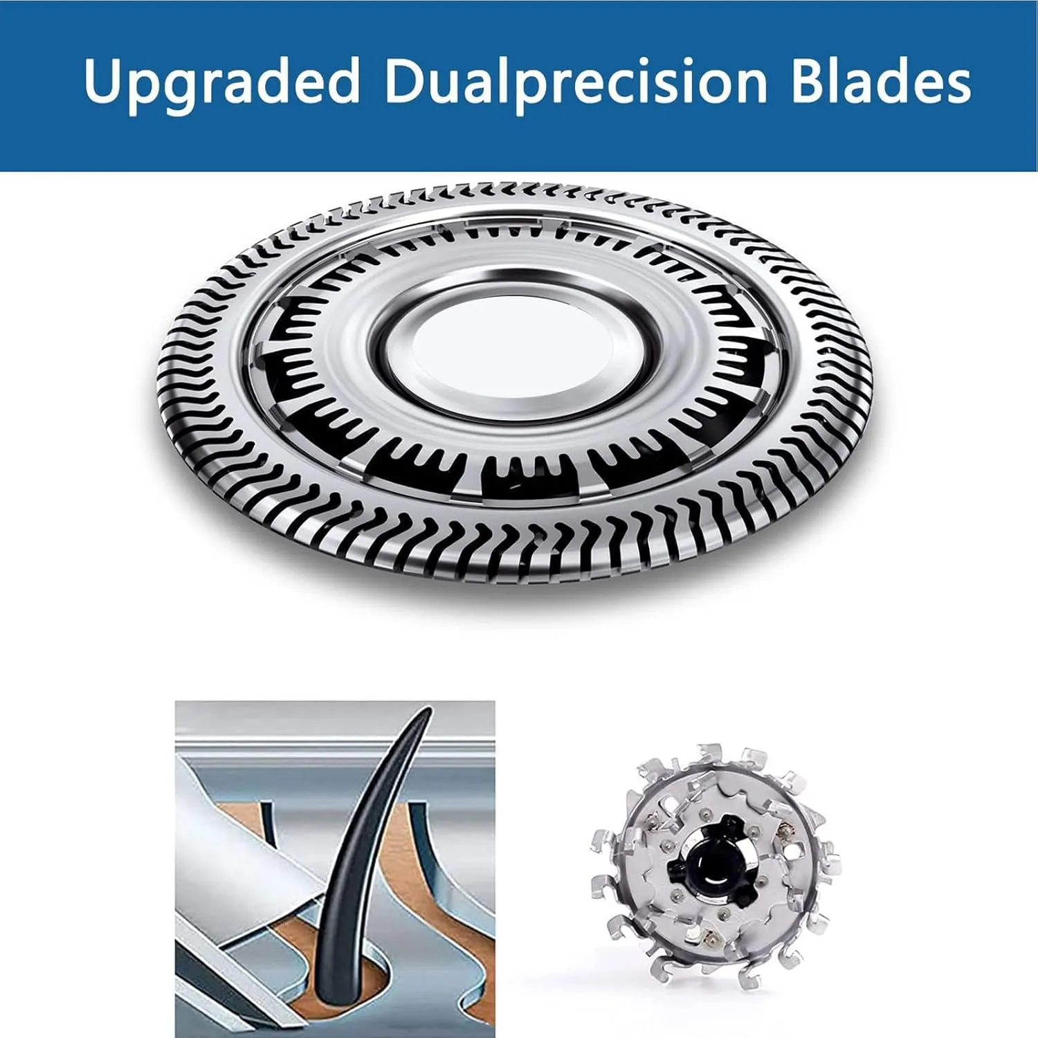 SH60 Replacement Heads Blades Compatible with Philips Shaver S6000 Series, SH60 Shaving Replacement Heads for Electric Razors Series 6000 S6810, S6820, S6850, S6880/81 S6810 W/Cleaning Brush