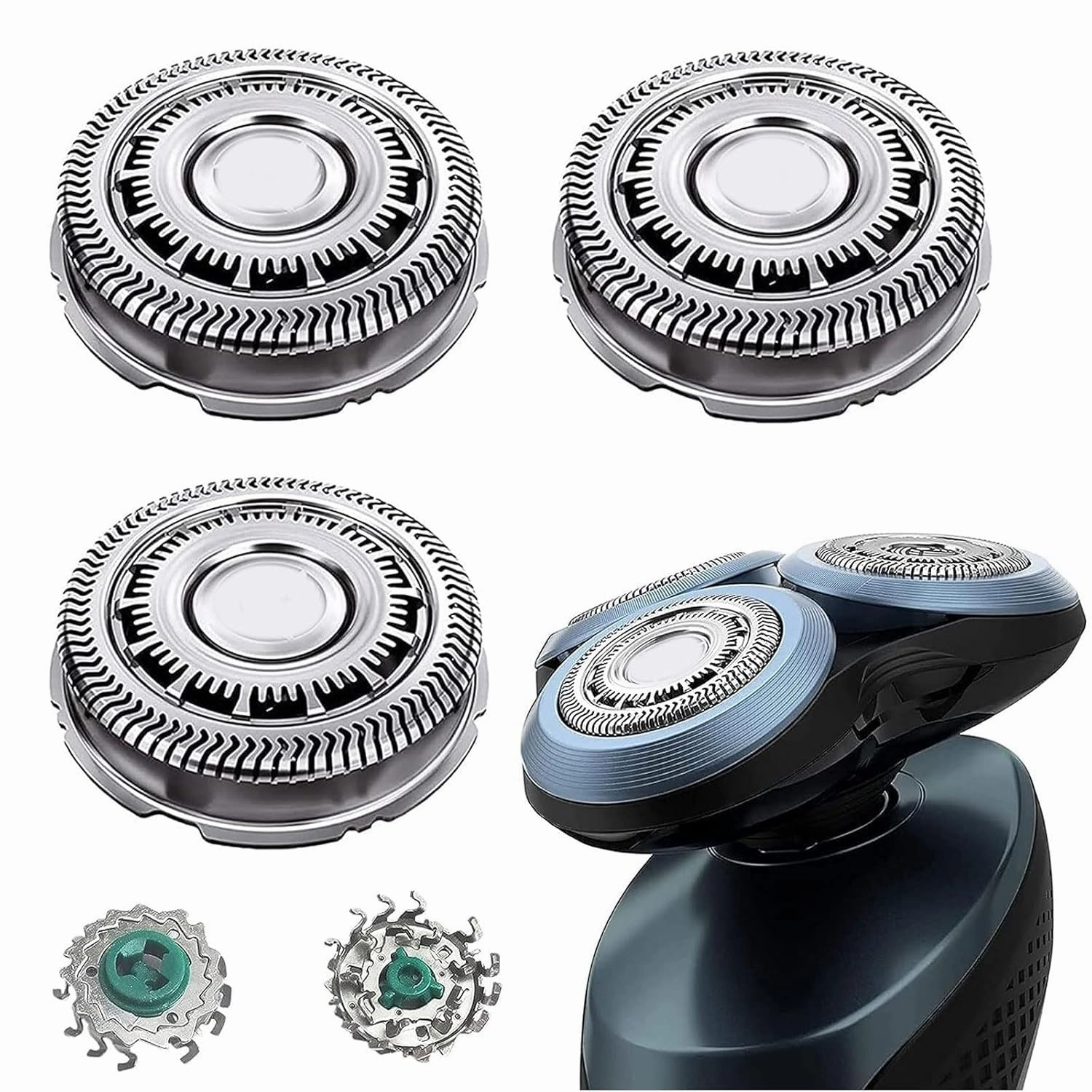 SH60 Replacement Head Blades Series 6000 Compatible with Philips 6000 Series Electric Shaver Razors Replacement Blades for Series 6000 Shaver Cleaning Brush for S6880/81 S6810/82 S6850/85