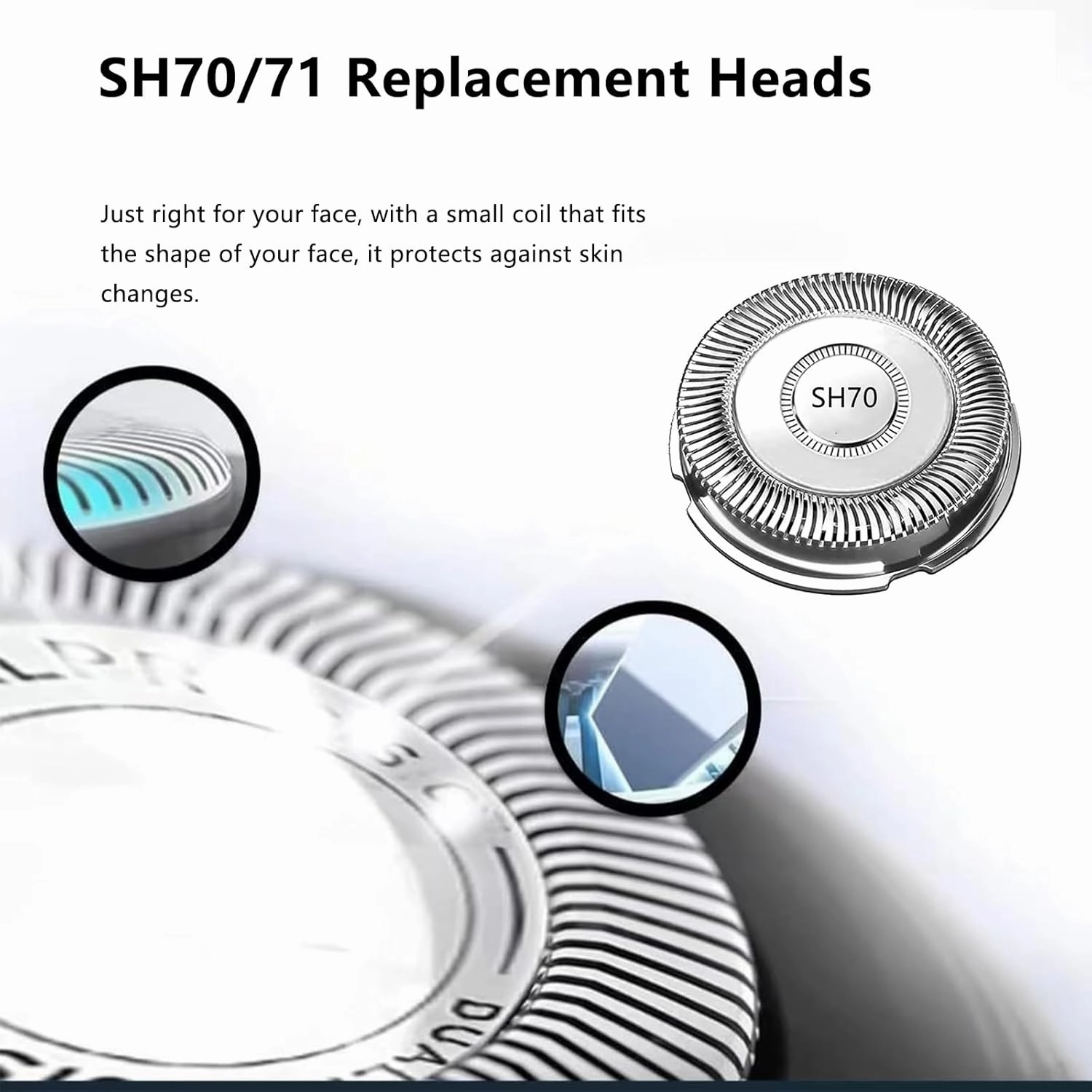 SH70/71 Replacement Heads Blades Compatible with Philips Norelco 7000 Replacement Heads,New Upgraded 7000 Replacement Heads, SH70 Replacement Blades for 7500 S7370 S7371 S7720 and SW7700 6 Pack