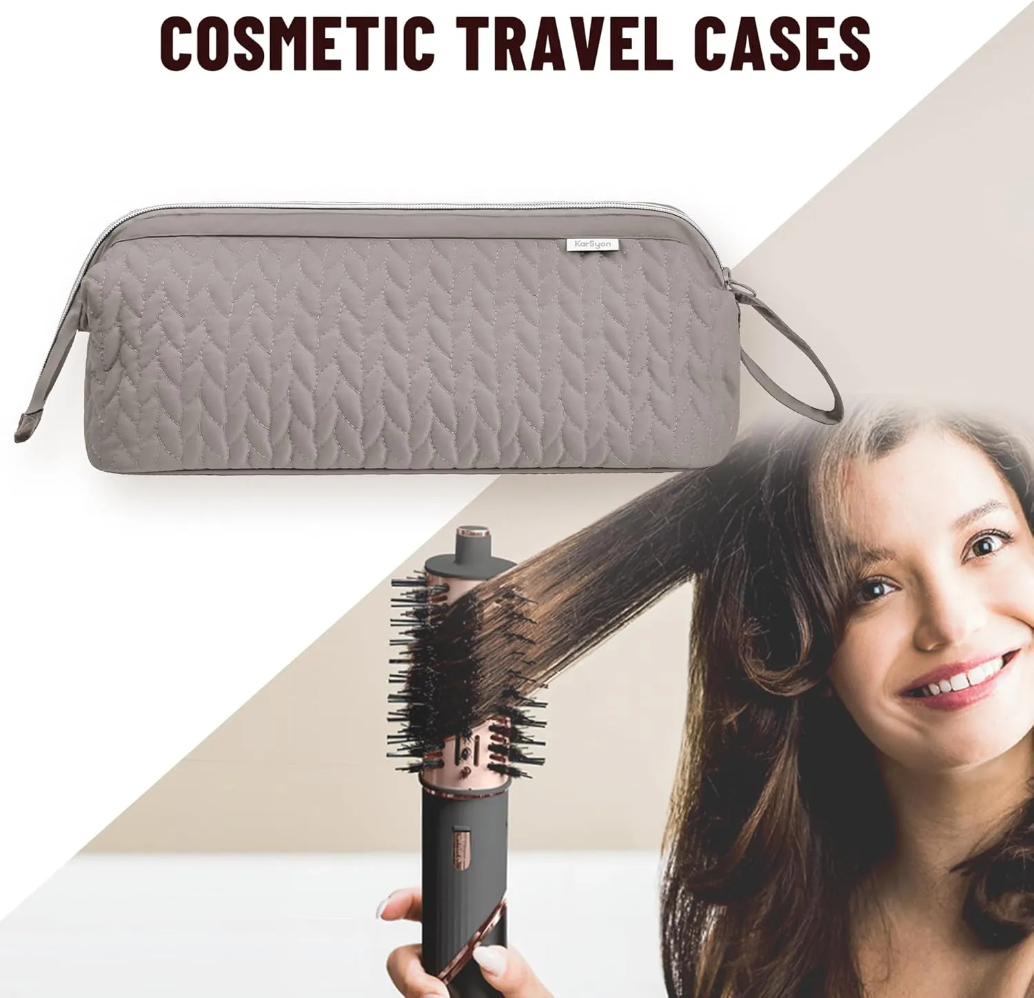 Shark Flex Style Case for Airwrap Hair Dryer Brush Revlon Hair Tools Travel Bag Carrying Case Flat Curling Iron Organizer (Camel)