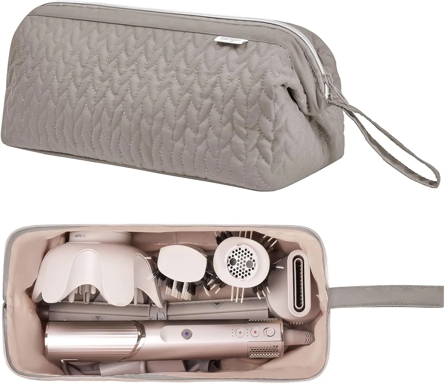Shark Flex Style Case for Airwrap Hair Dryer Brush Revlon Hair Tools Travel Bag Carrying Case Flat Curling Iron Organizer (Camel)