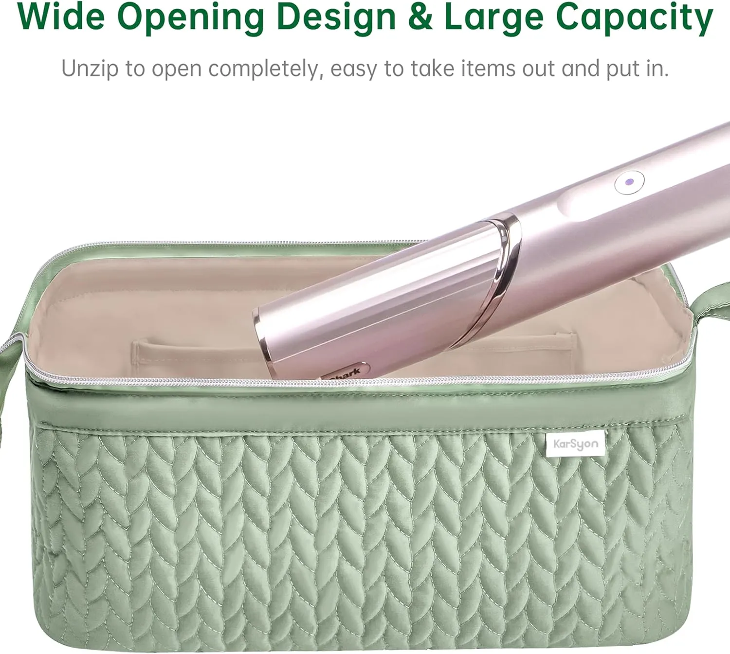 Shark Flex Style Case for Airwrap Hair Dryer Brush Revlon Hair Tools Travel Bag Carrying Case Flat Curling Iron Organizer (Sage Green)