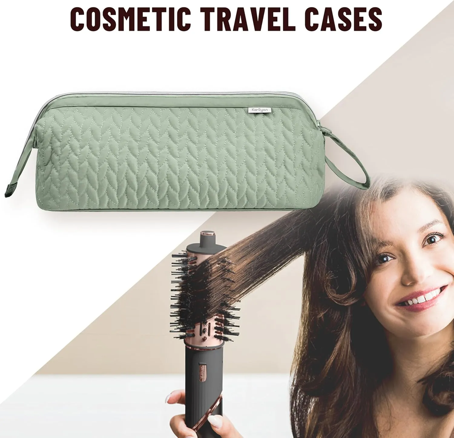 Shark Flex Style Case for Airwrap Hair Dryer Brush Revlon Hair Tools Travel Bag Carrying Case Flat Curling Iron Organizer (Sage Green)