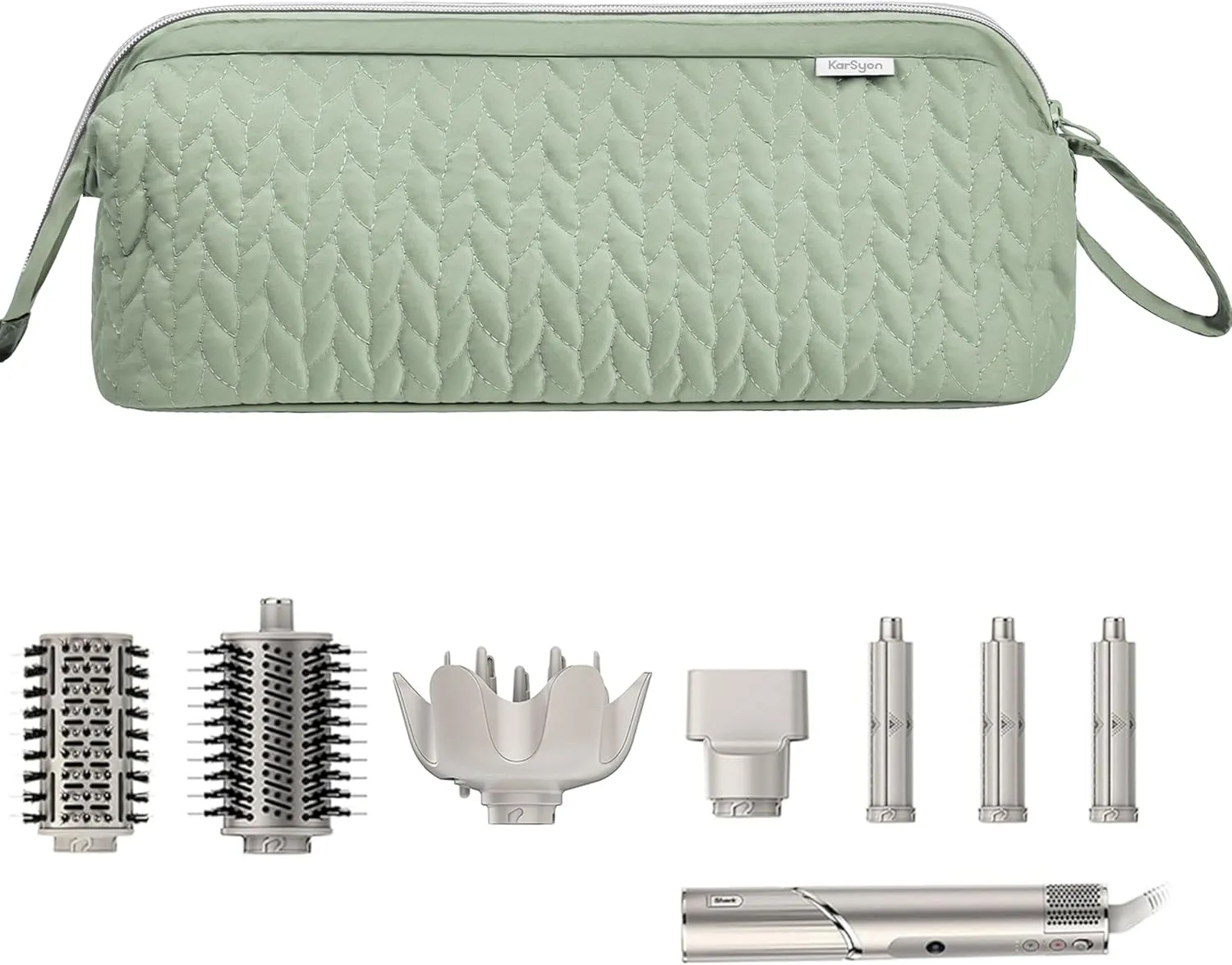 Shark Flex Style Case for Airwrap Hair Dryer Brush Revlon Hair Tools Travel Bag Carrying Case Flat Curling Iron Organizer (Sage Green)