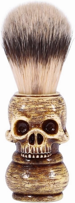 Shaving Brush, Badger Hair Shave Brush, Skull Head Shape Mens Shaving Brush for Shaving Cream Foam or Soap