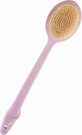 Shower Brush with Soft Bristles, Back Brush Long Handle for Shower, Premium Bath Brush, Body Brush Cleans The Body Easily for Men Women（Pink 15＂） (Pink)
