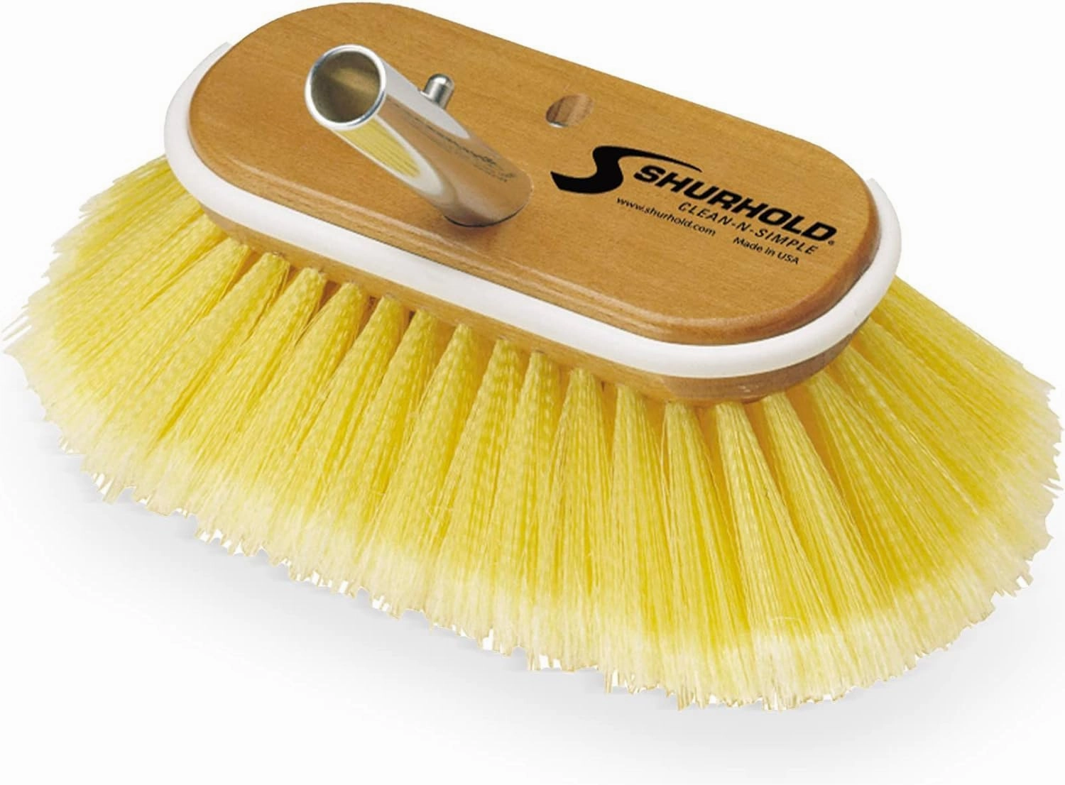 Shurhold Classic 6" Soft Bristle Boat Deck Brush, Safe for Use on Gelcoat, Fiberglass and Painted Surfaces, Attachable to Any Handle