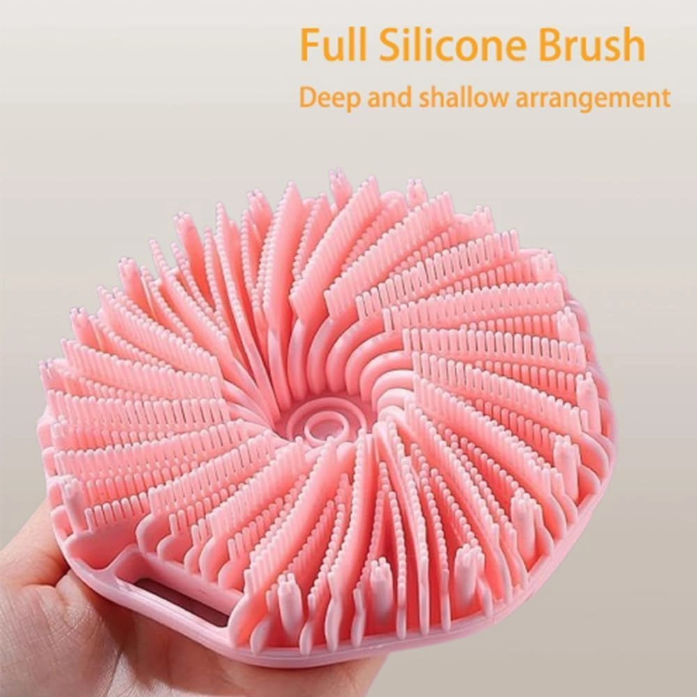 Silicone Body Scrubber, Exfoliating Body Wash Scrubbers, Handheld Soft Cleansing Skin Brush, Gentle Massage and Lather Well, 2-Pack (Purple)