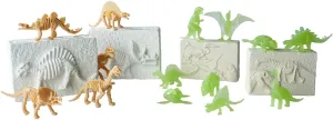 Simba 104342552 Large Dino Excavation Set, 4 Dinosaur Skeletons for Digging, 2 x with Glow in The Dark Effect, 6-8 cm, with Tools, from 3 Years