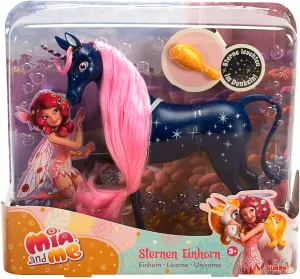Simba Mia and Me 109483043 25 cm Stars Unicorn, Play Horse with Stars on The Body That Glow in The Dark and a Brush for Styling Hair, from 3 Years