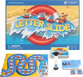 SimplyFun Letter Slide - Enhance Vocabulary and Language Skills with This Educational Game, Focused on Spelling, Consonants & Vowels, Fun for 2-4 Players, Ages 7 & Up
