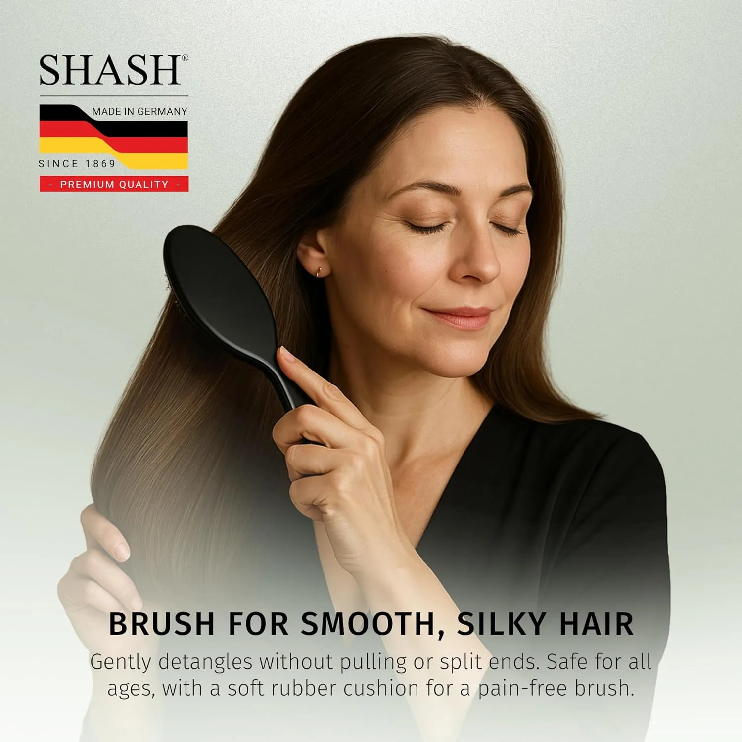 Since 1869 Hand Made In Germany - Nylon and 100% First Cut Boar Bristle Brush Suitable For Normal to Thick Hair - Gently Detangles, No Pulling or Split Ends - Softens Improves Texture, (Medium)