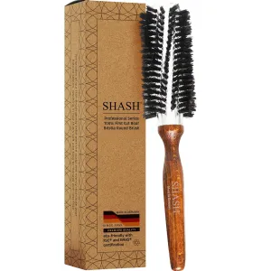 Since 1869 Hand Made In Germany Professional Series Boar Bristle Round Brush - Add Volume, Help Fight Frizz - Super-Grip Handle for Easy Styling - Eco-Sour (Small)