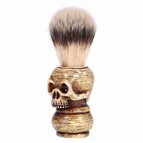 Skull Head Beard Shaving Brush, Badgers Hair Shave Brush, Mens Shaving Grooming Brush for Shaving Cream Foam or Soap