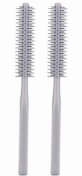 Small Mini Plastic Round Hair Styling Brush with Nylon Bristle for Short Hair Blow Drying, 1 Inch Diameter Barrel