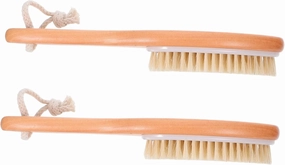 SOIMISS 2pcs Soft Bristle Body Scrub Brush with Wooden Handle for Shower Bath Gentle Exfoliating Massage Bath Brush Head for Efficient Full Body Cleansing