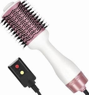 Sonew Hair Dryer Brush Blow One-Step Volumizer and Styler Negative Ion Less Frizz Reduced Heat Damage Ceramic Titanium Barrel Round Brush for All Hair Types