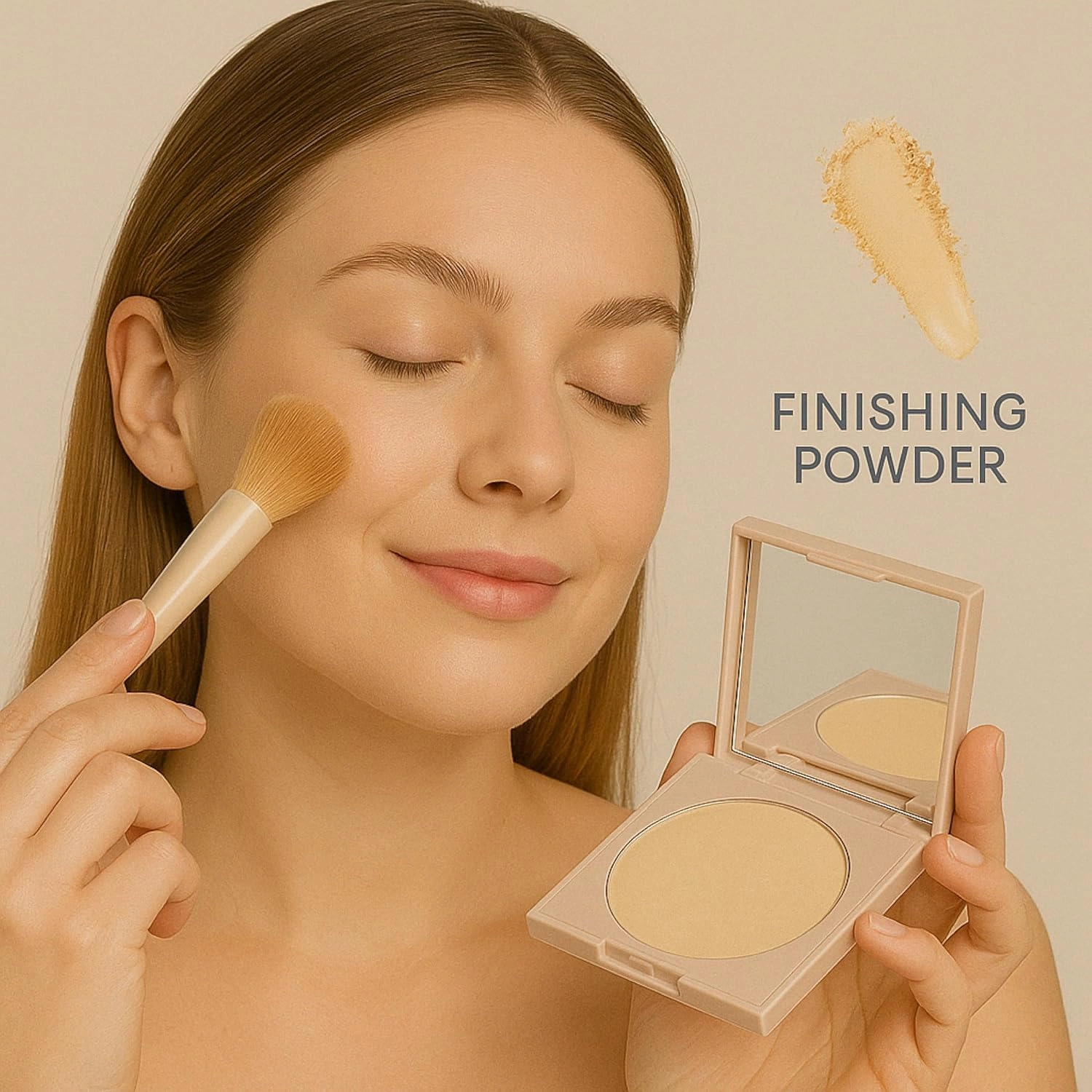Sophia   Mabelle Finishing Powder – Lightweight Matte Setting Powder – Long-Lasting, Blurring, Buildable Face Powder for Oily Skin & Pores Powder for All Day Wear (ALMOND WHISPERER (Medium), Standard)