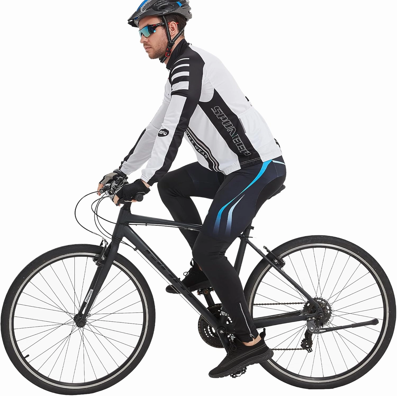 sponeed Men's Bicycle Pants 4D Padded Road Cycling Tights Leggings Outdoor Cyclist Riding Bike Wear