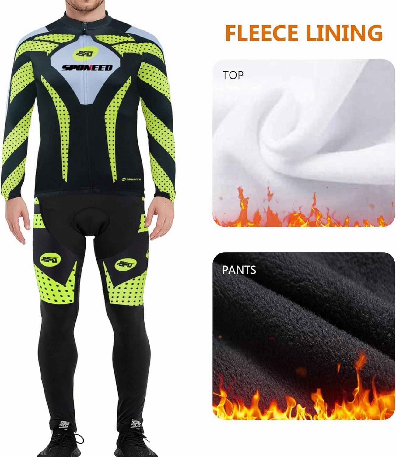 sponeed Men's Cycling Jersey Full Sleeve Riding Wear Long Sleeve T Shirts Pants