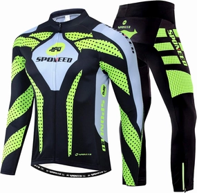 sponeed Men's Cycling Jersey Full Sleeve Riding Wear Long Sleeve T Shirts Pants