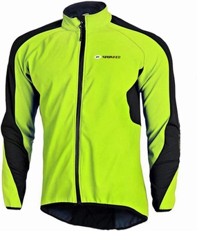sponeed Men's Windproof Jackets Cycling Fleece Coat Shirts Winter Thermal Snowing Running Tops Bike Overcoats