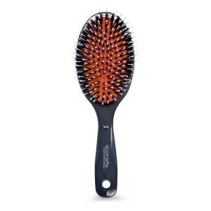 Spornette Classic Cushion Hair Brush, Boar & Ball-Tipped Nylon Bristles - Lightweight Oval Handle Brush for Straightening, Styling, Setting & Detangling - All Hair Types on Men, Women and Children