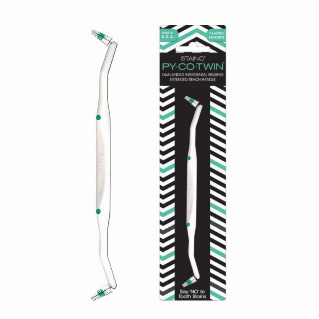 Staino Py·Co·Twin Dual Ended Interdental Brush Extended Handle Oral Care Tool – Tapered Brush (Jumbos), 72/Case