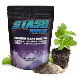 Stash Blend Premium Plant Additive Root Hormone for Plants - with Corn-Steep Liquor, Seaweed Powder, Humic Acid, Mycorrhizae, Microbial Bacteria, Soluble Silicon - Ideal for Gardeners and Growers