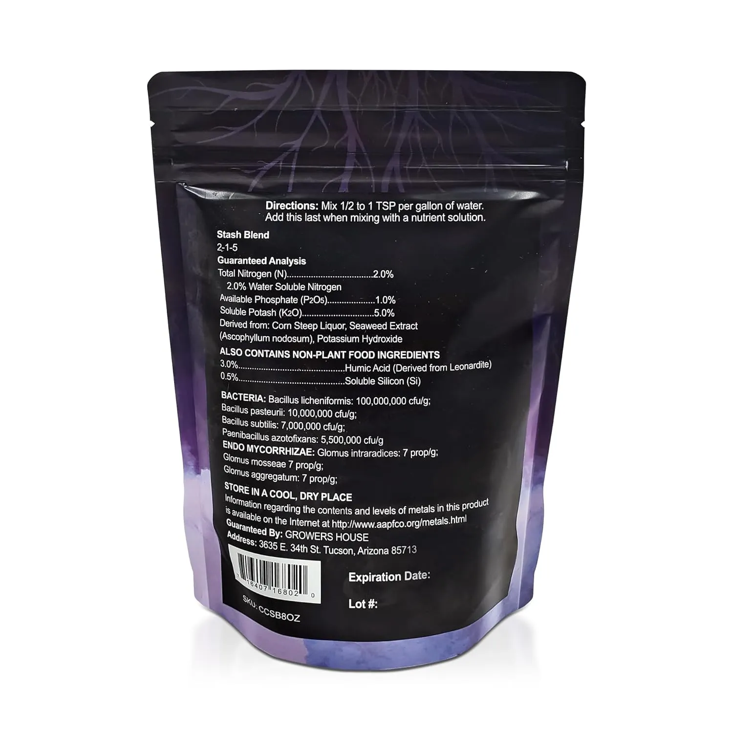 Stash Blend Premium Plant Additive Root Hormone for Plants - with Corn-Steep Liquor, Seaweed Powder, Humic Acid, Mycorrhizae, Microbial Bacteria, Soluble Silicon - Ideal for Gardeners and Growers