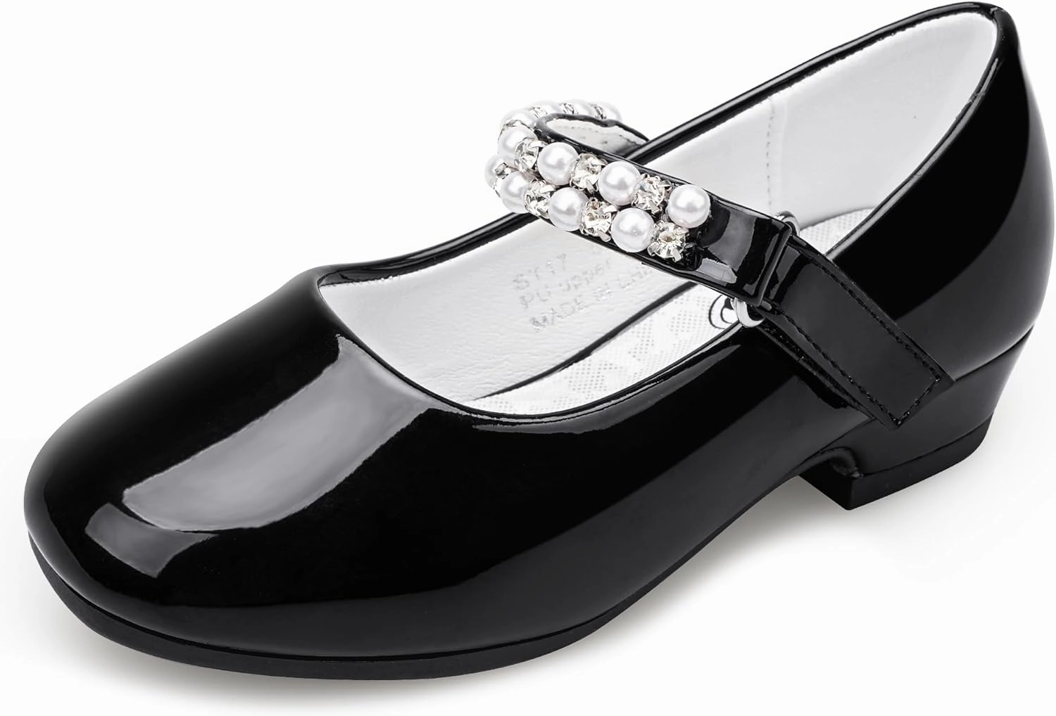 Stelle Girls Dress Shoes White Flower Girl Shoe Mary Jane Low Heels for Wedding (Toddler/Little/Big Kid)