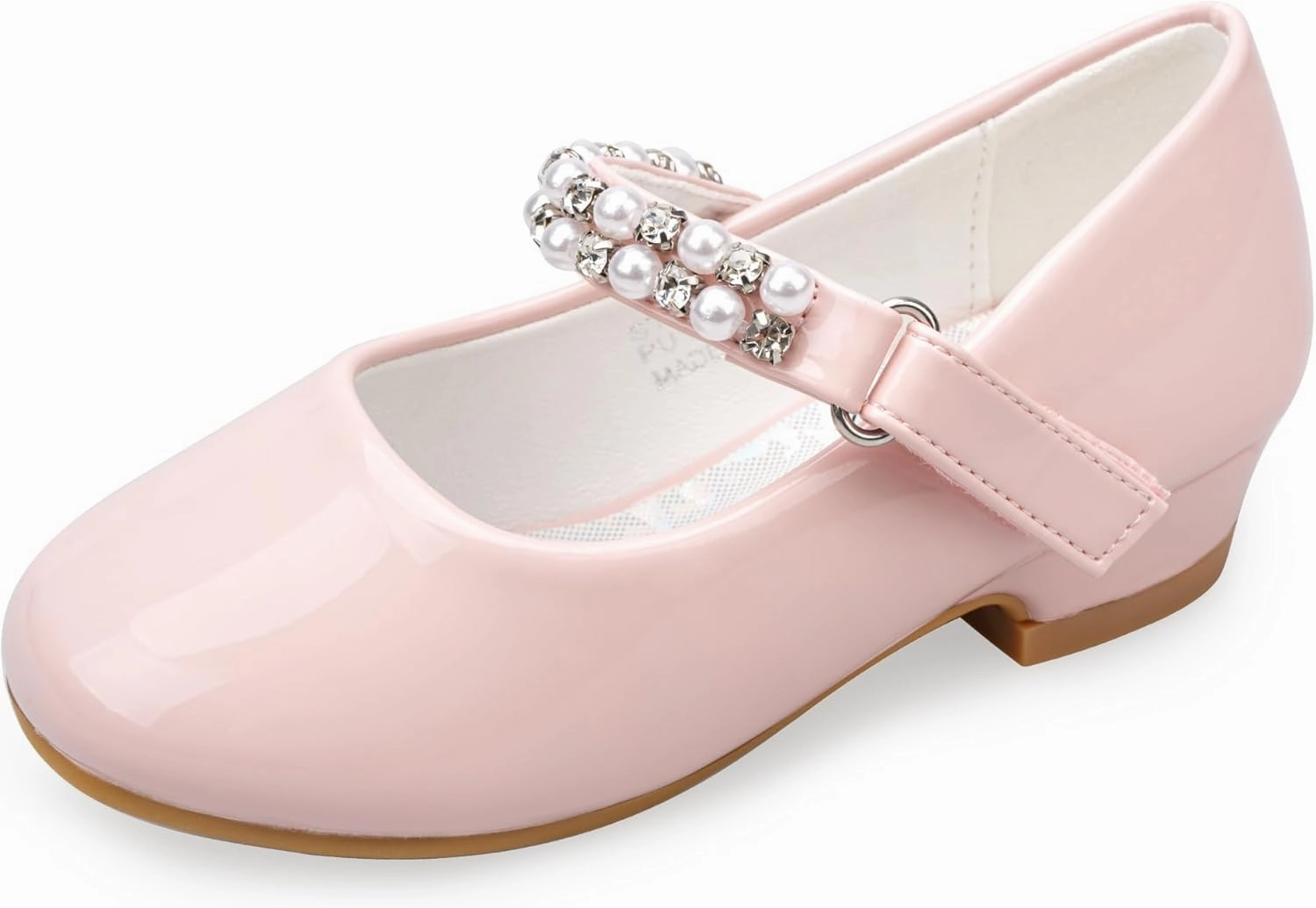 Stelle Girls Dress Shoes White Flower Girl Shoe Mary Jane Low Heels for Wedding (Toddler/Little/Big Kid)