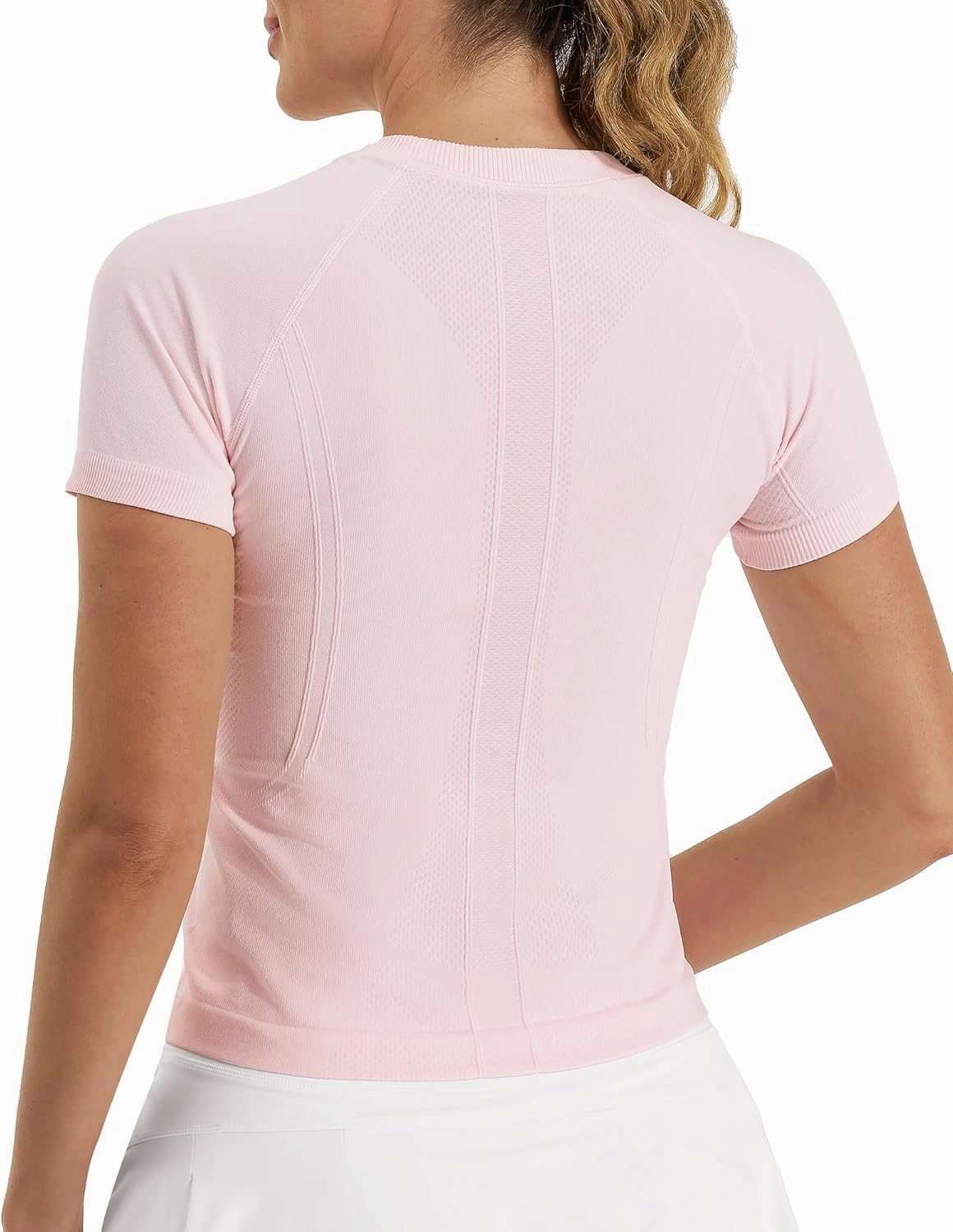 Stelle Women Seamless Workout Tops Short Sleeve Athletic Shirts Breathable Moisture Wicking Tees