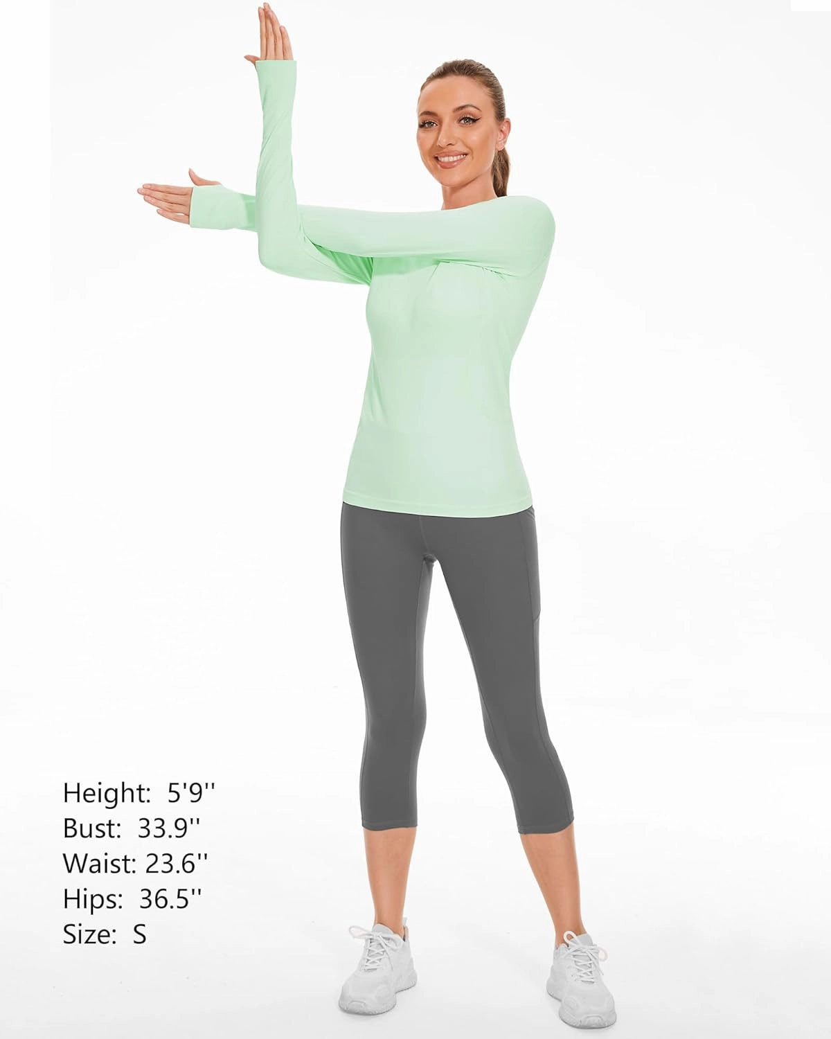 Stelle Women Workout Shirts Seamless Long Sleeve Yoga Tops with Thumb Holes for Sports Running Breathable Athletic Slim Fit