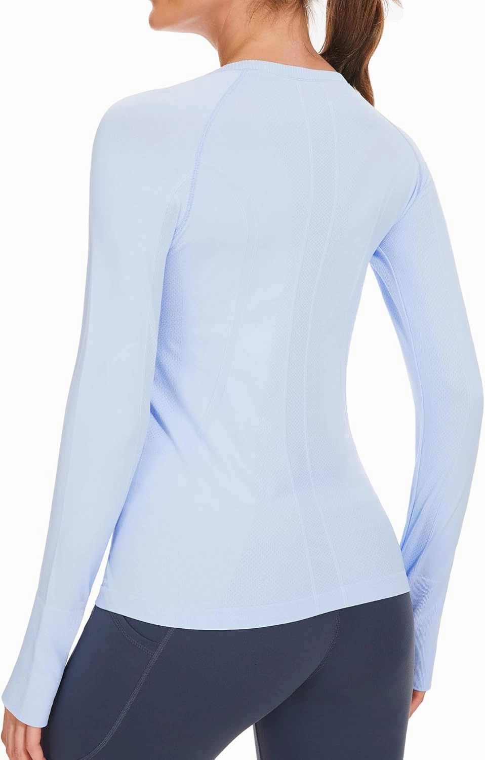 Stelle Women Workout Shirts Seamless Long Sleeve Yoga Tops with Thumb Holes for Sports Running Breathable Athletic Slim Fit