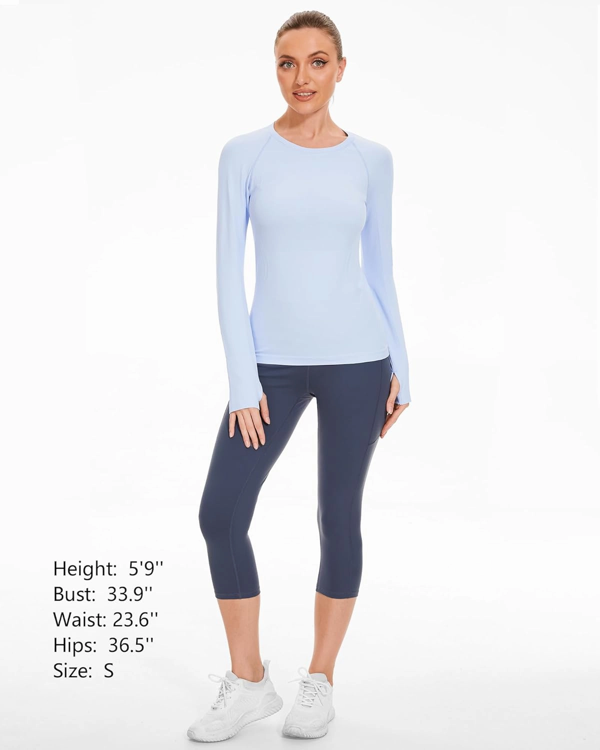 Stelle Women Workout Shirts Seamless Long Sleeve Yoga Tops with Thumb Holes for Sports Running Breathable Athletic Slim Fit