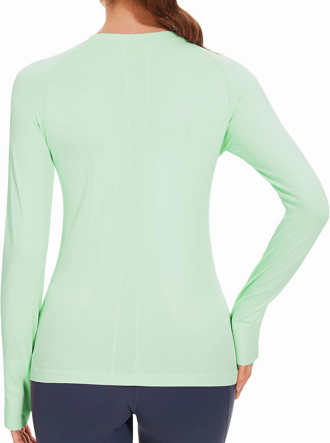 Stelle Women Workout Shirts Seamless Long Sleeve Yoga Tops with Thumb Holes for Sports Running Breathable Athletic Slim Fit